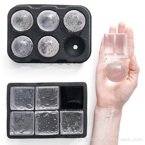 Bandejas de cubos de gelo de esfera de silicone